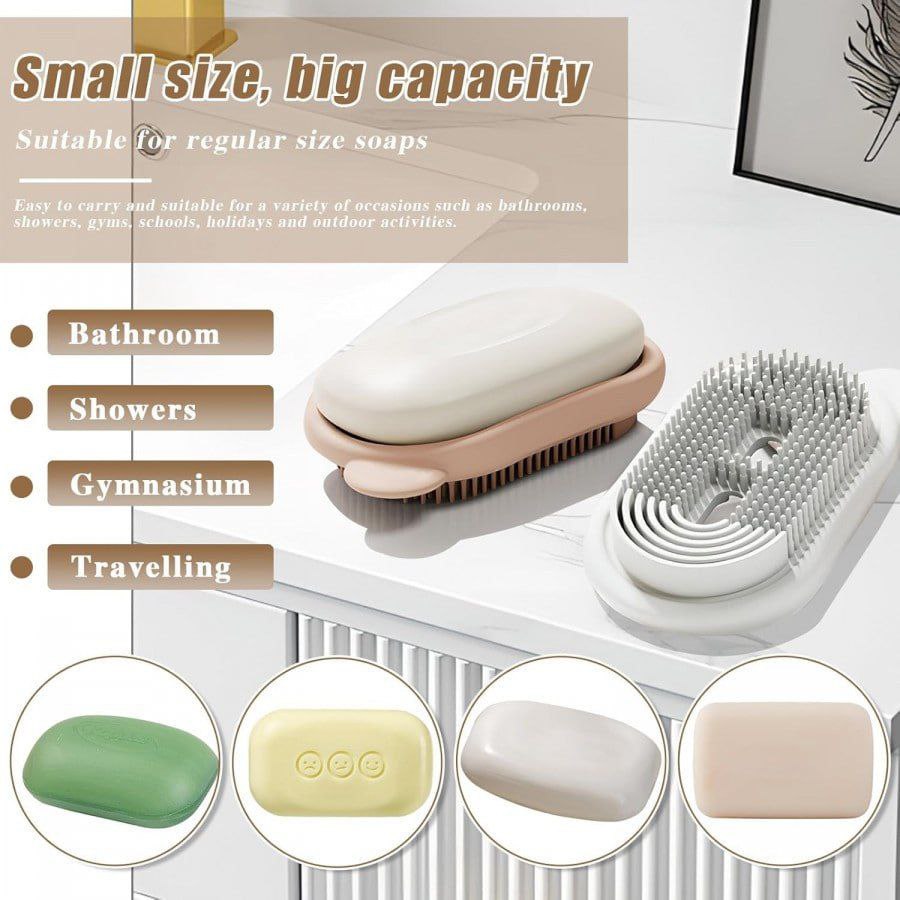 Modern 2-in-1 Soap Case with Silicone Cleaning Brush