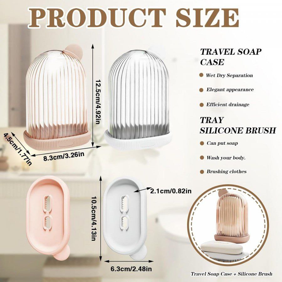Modern 2-in-1 Soap Case with Silicone Cleaning Brush