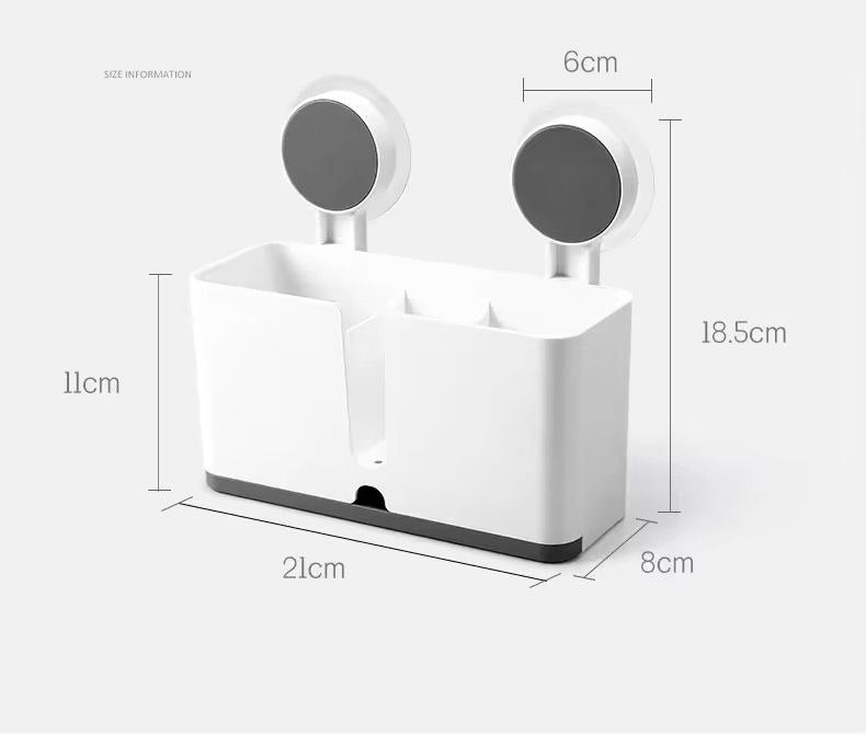 Wall-Mounted Multipurpose Storage Organizer with Suction Cups