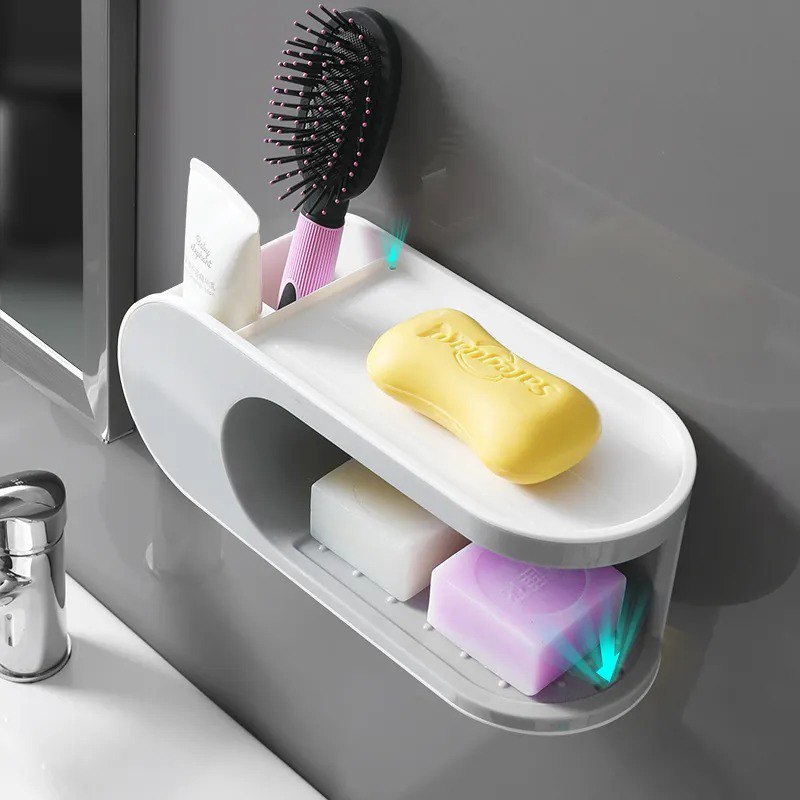 Dual Layer Bathroom Shelf Rack
