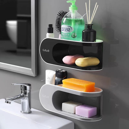 Dual Layer Bathroom Shelf Rack