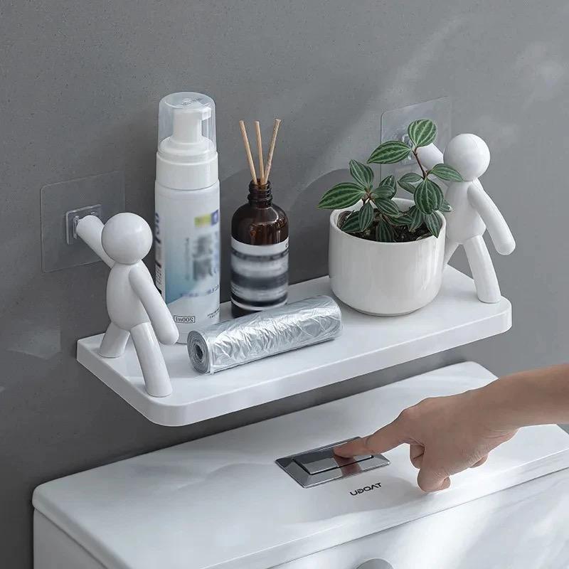 Multi-Purpose Plastic Corner Rack | Self-Adhesive Bathroom Shelf