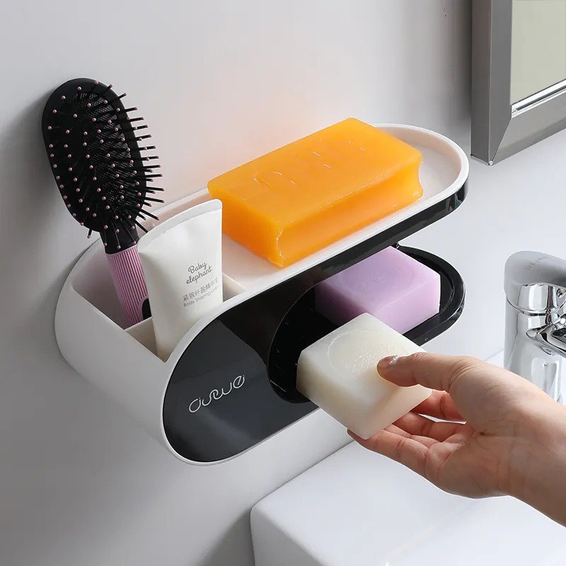 Dual Layer Bathroom Shelf Rack