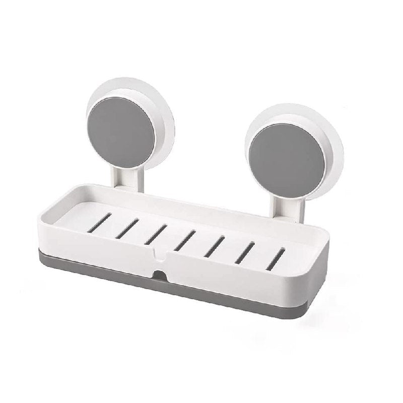Wall-Mounted Soap Dish Holder with Drainage & Strong Suction Cups