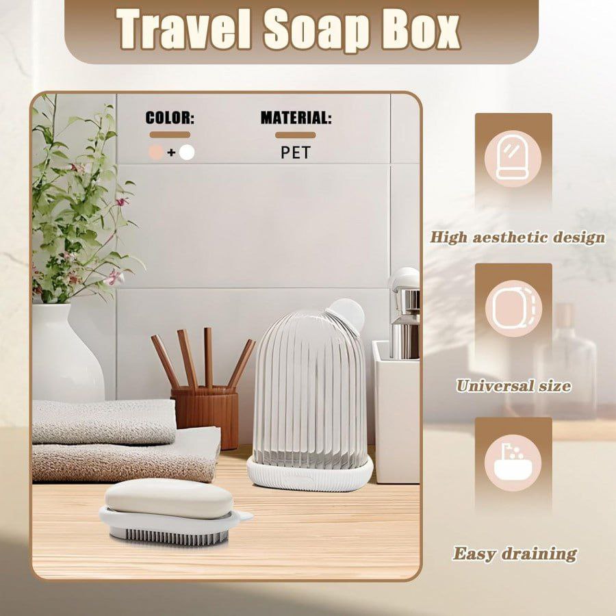 Modern 2-in-1 Soap Case with Silicone Cleaning Brush