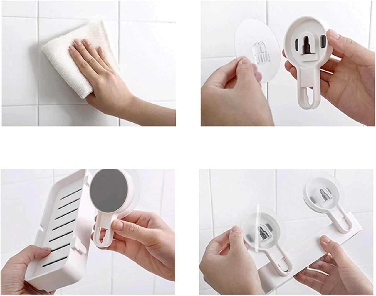Wall-Mounted Soap Dish Holder with Drainage & Strong Suction Cups