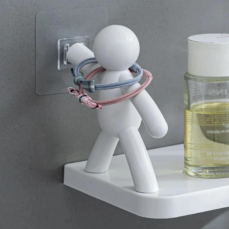 Multi-Purpose Plastic Corner Rack | Self-Adhesive Bathroom Shelf
