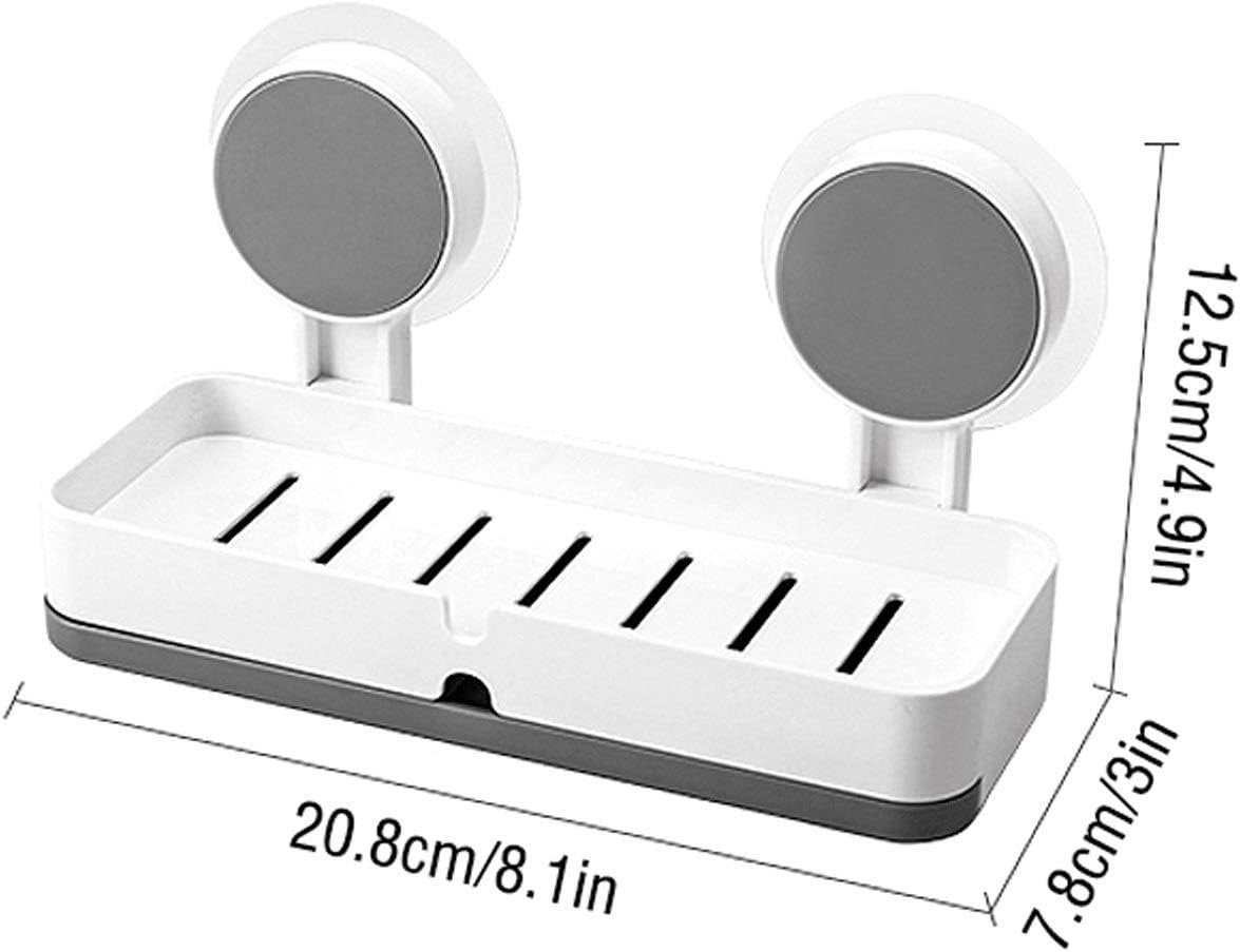Wall-Mounted Soap Dish Holder with Drainage & Strong Suction Cups