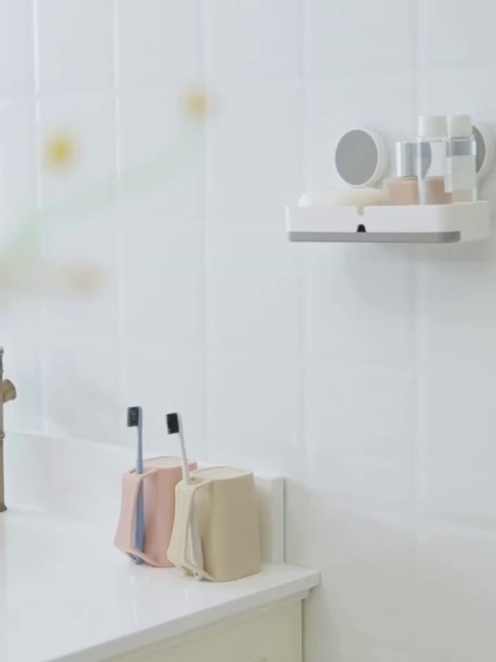 Wall-Mounted Soap Dish Holder with Drainage & Strong Suction Cups